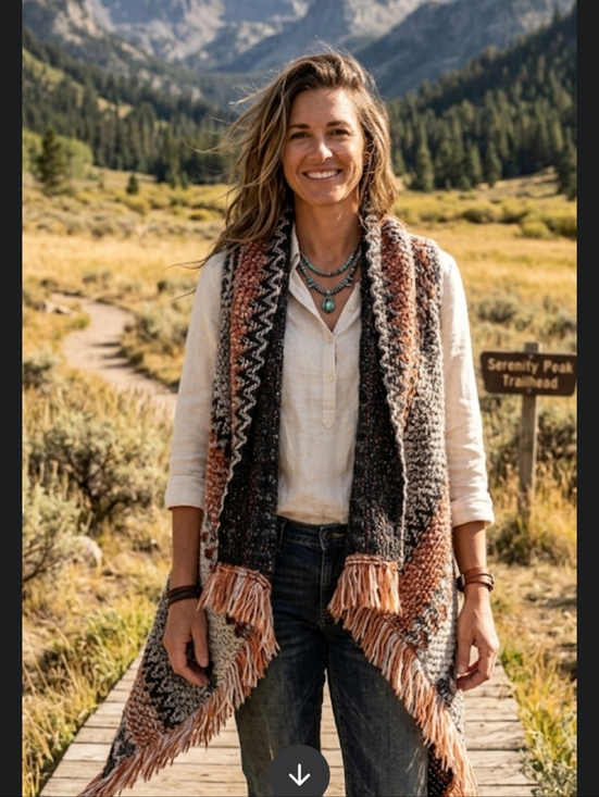 Other - Cozy Knit Fringe Vest in Black, Gray, and Brown